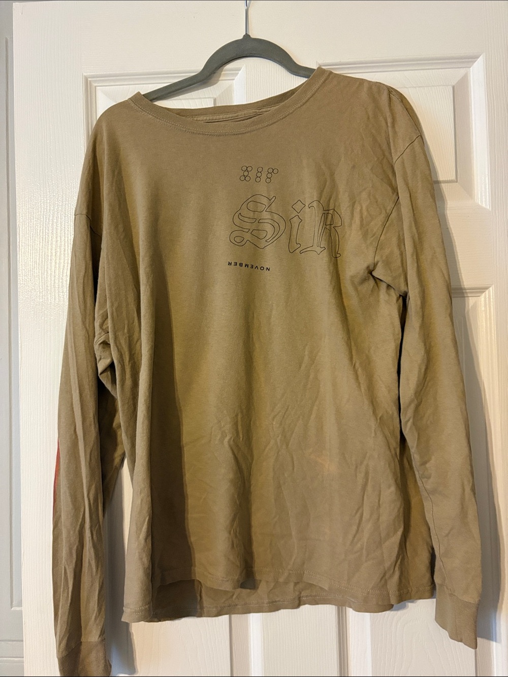 tde. Men's Long Sleeve Tee in Olive/Tan. SIR